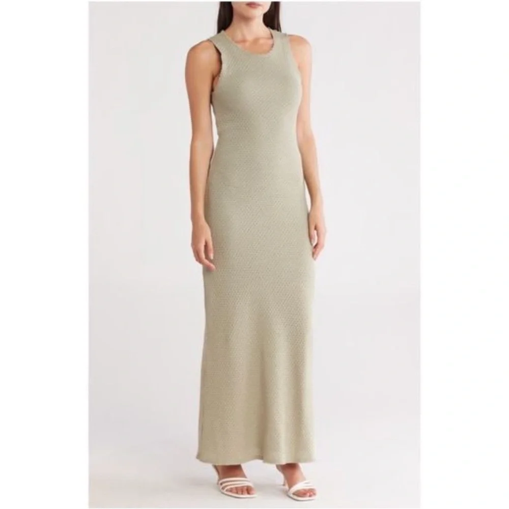 Rag & Bone Carine Texture Knit Maxi Dress in Moss Size XS NWT - Picture 3 of 5